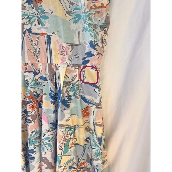 VTG Carol Anderson California Midi Dress Pastel Beach Vacation Button Front - Picture 11 of 11